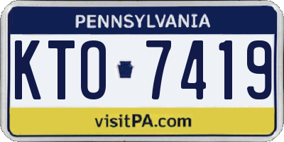 PA license plate KTO7419