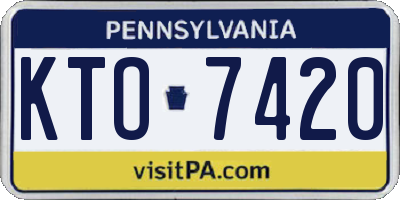 PA license plate KTO7420