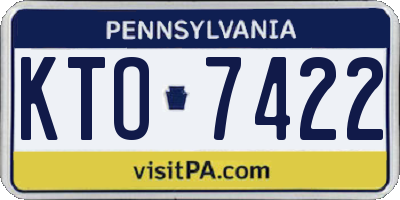 PA license plate KTO7422
