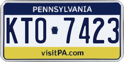 PA license plate KTO7423