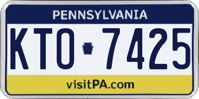PA license plate KTO7425