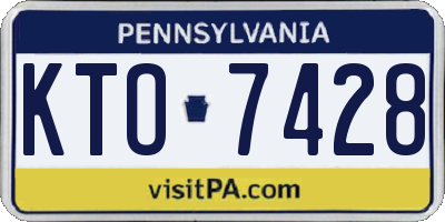 PA license plate KTO7428