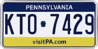 PA license plate KTO7429