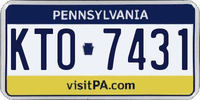 PA license plate KTO7431