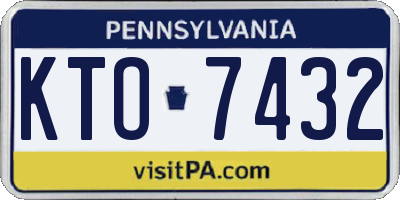 PA license plate KTO7432