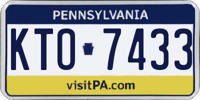 PA license plate KTO7433