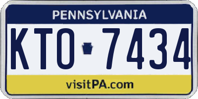 PA license plate KTO7434