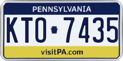 PA license plate KTO7435