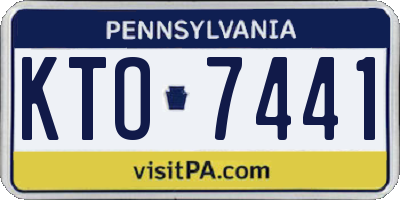 PA license plate KTO7441