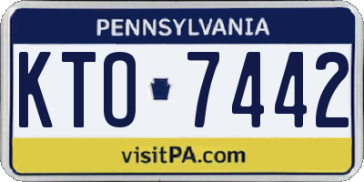 PA license plate KTO7442