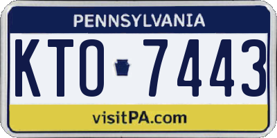 PA license plate KTO7443