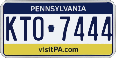 PA license plate KTO7444