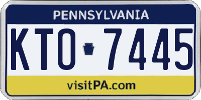 PA license plate KTO7445