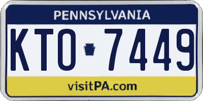 PA license plate KTO7449