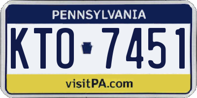 PA license plate KTO7451