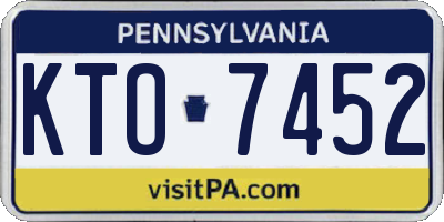 PA license plate KTO7452