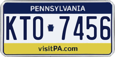 PA license plate KTO7456