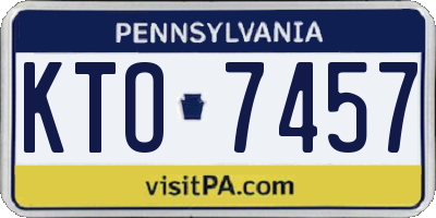 PA license plate KTO7457