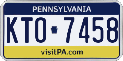 PA license plate KTO7458