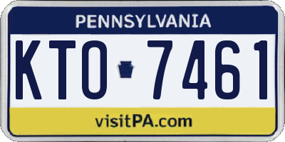 PA license plate KTO7461