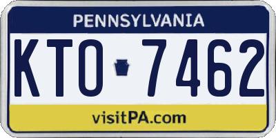 PA license plate KTO7462