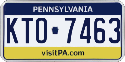 PA license plate KTO7463