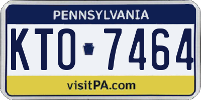 PA license plate KTO7464