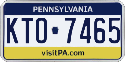 PA license plate KTO7465