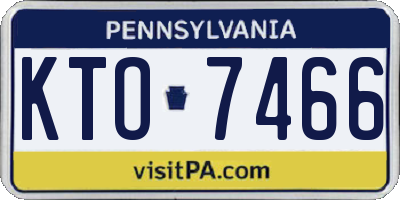 PA license plate KTO7466