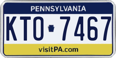 PA license plate KTO7467