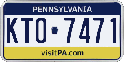 PA license plate KTO7471
