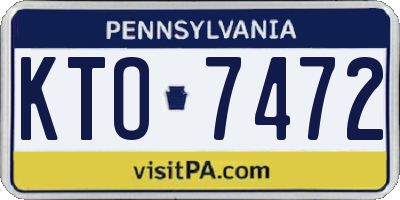 PA license plate KTO7472