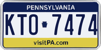 PA license plate KTO7474