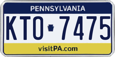 PA license plate KTO7475