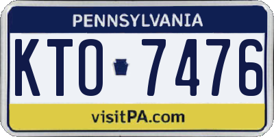 PA license plate KTO7476