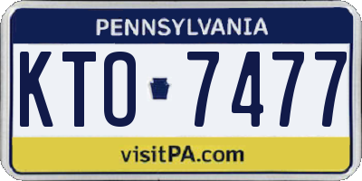 PA license plate KTO7477