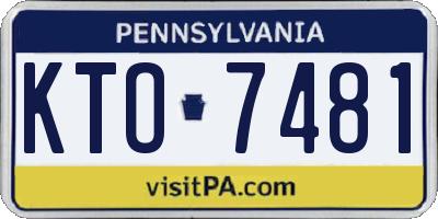 PA license plate KTO7481