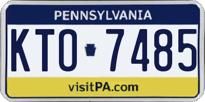 PA license plate KTO7485