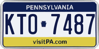 PA license plate KTO7487