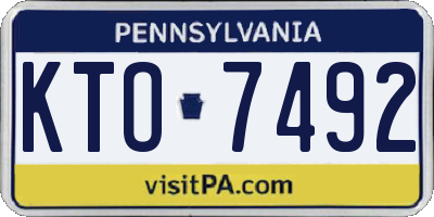 PA license plate KTO7492