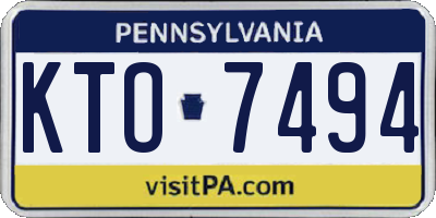 PA license plate KTO7494