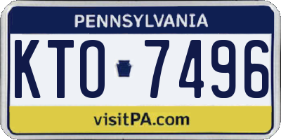 PA license plate KTO7496