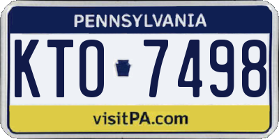 PA license plate KTO7498