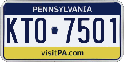PA license plate KTO7501