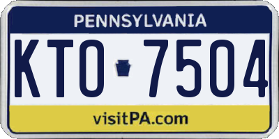 PA license plate KTO7504