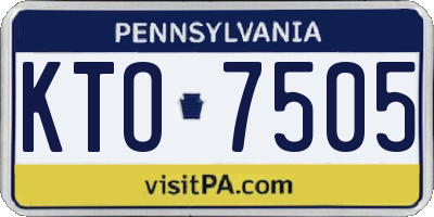 PA license plate KTO7505