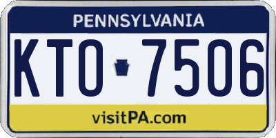 PA license plate KTO7506
