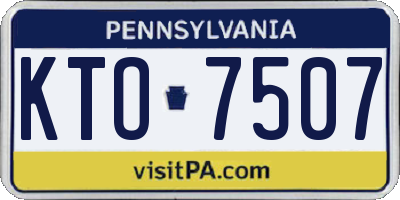 PA license plate KTO7507