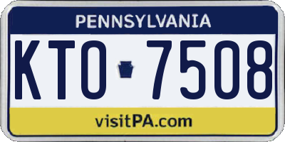PA license plate KTO7508
