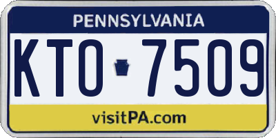 PA license plate KTO7509